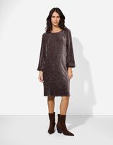 Jurk - Fluweel - donkerbruin