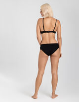 Bikinislip - Strukturiertes Material - schwarz