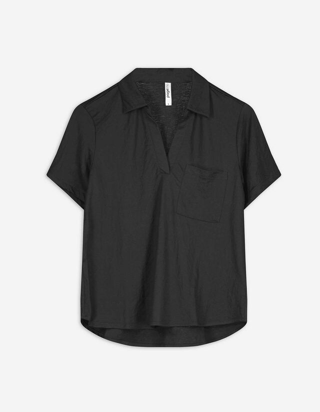 Bluse - einfarbig - schwarz