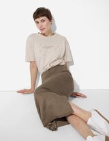 Szoknya - Viszkózkeverék - sötétszürke