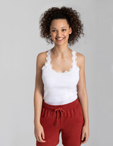 Top - Inserto in pizzo - bianco