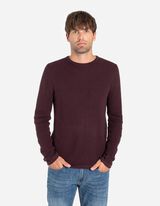 sweter - zwijane krawędzie - ciemny czerwony