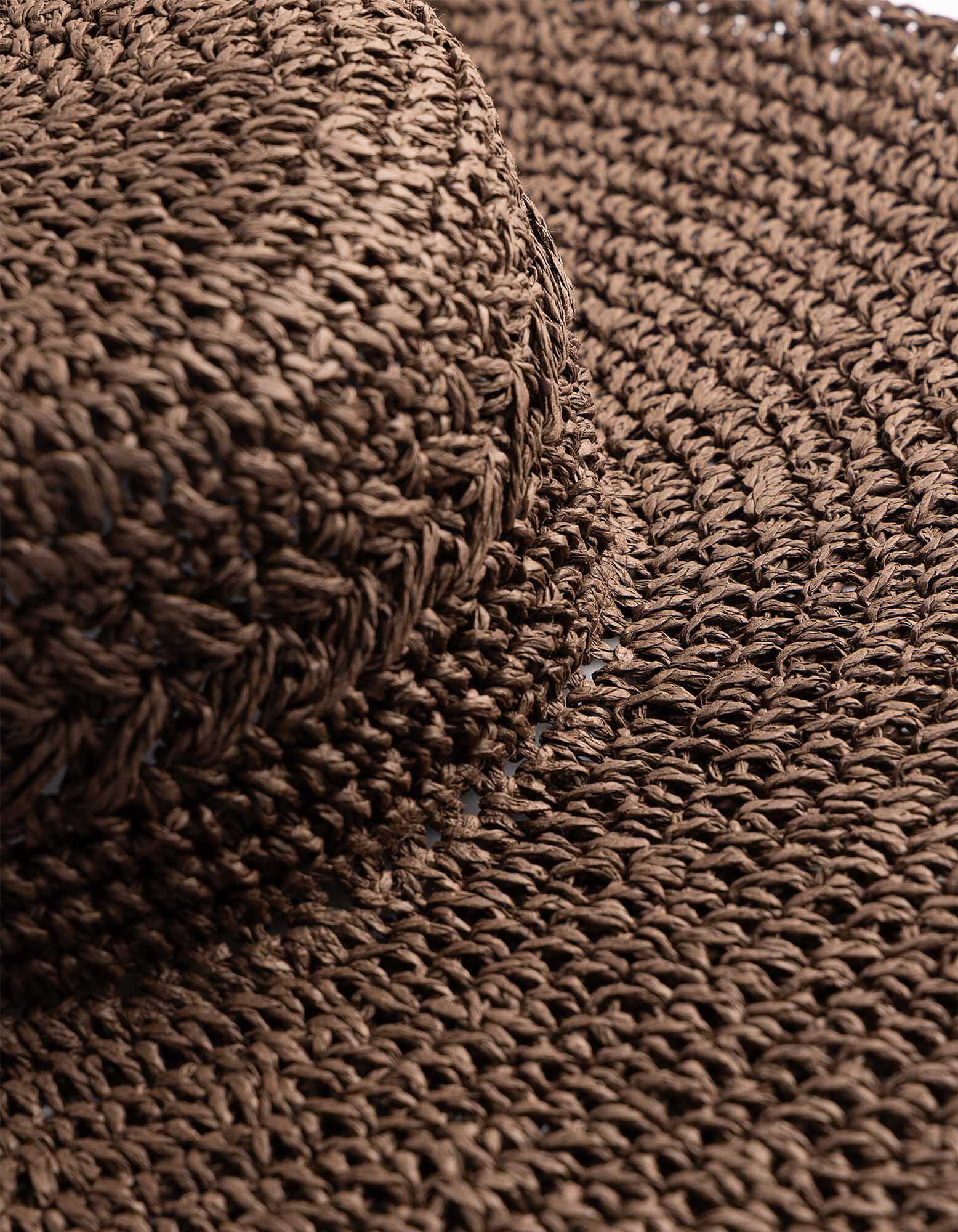 Strohhut - einfarbig - dunkelbraun