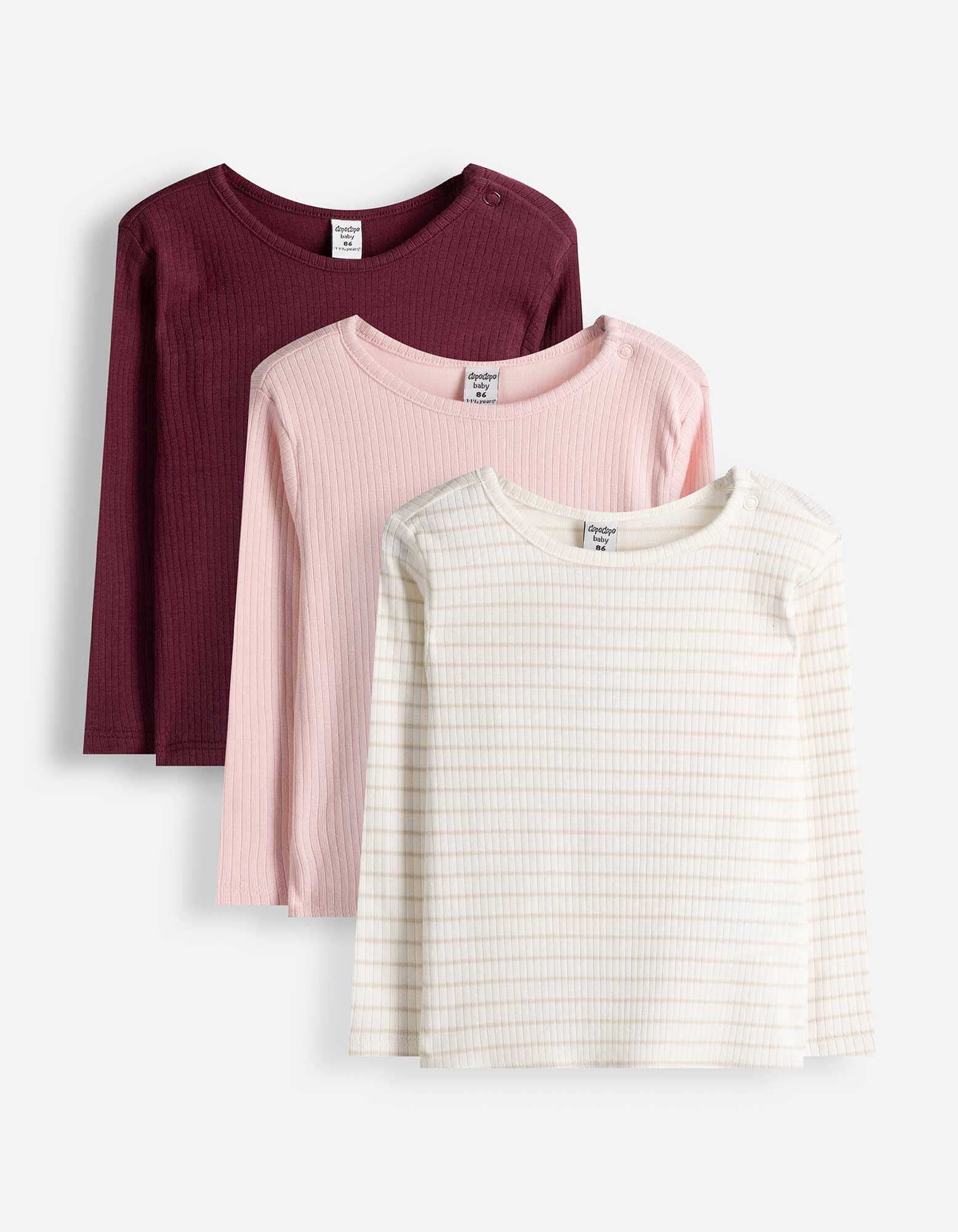 Langarmshirt - Gerippt