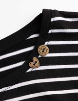 Tričko s dlouhým rukávem - Ozdobné knoflíky - cerná