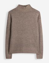 Strickpullover - Mockneck - Braun