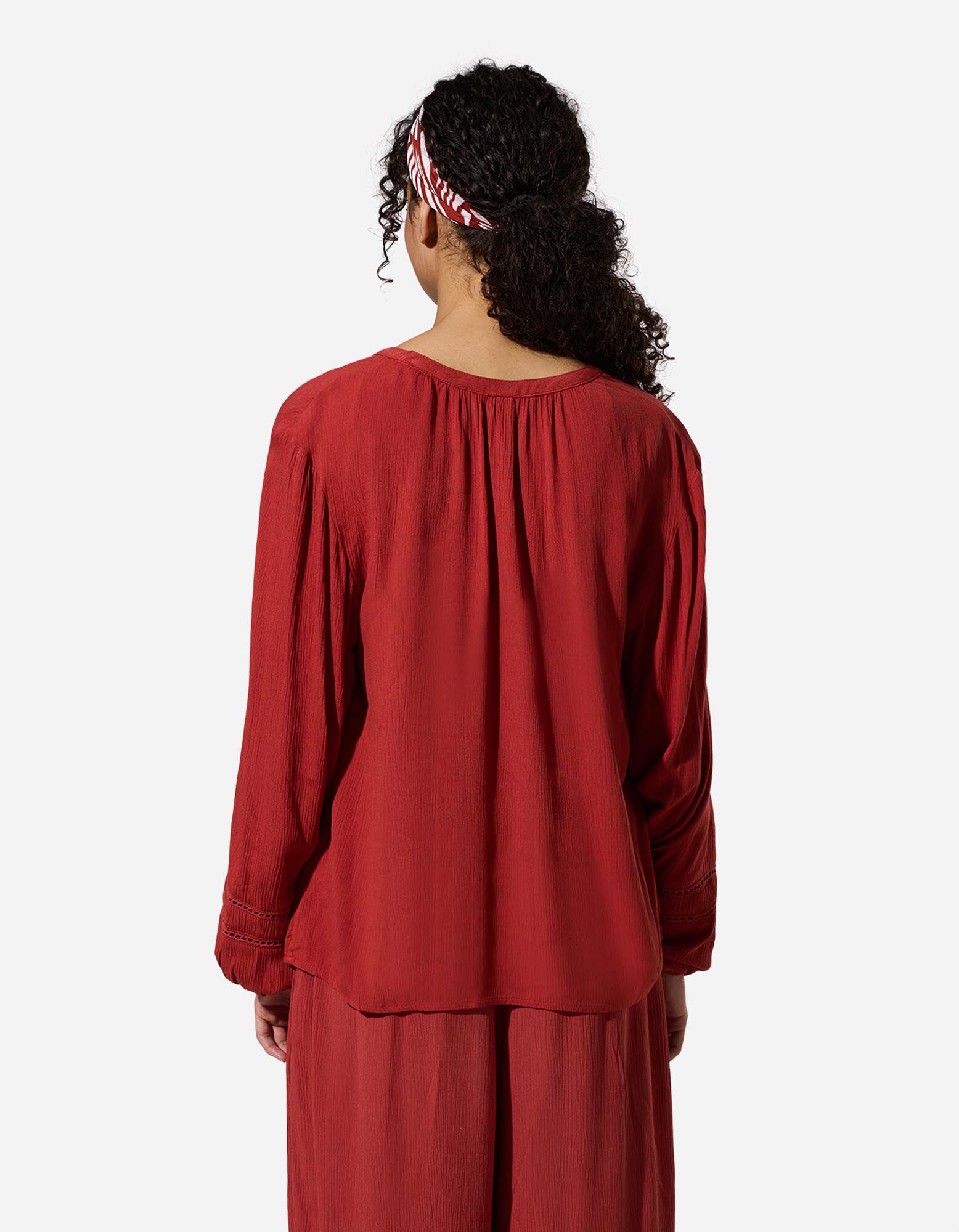 Bluse - einfarbig - Rost