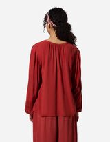 Bluse - einfarbig - Rost