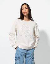 Mikina - Ozdobné kamienky - biely