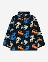 Pulover din fleece - Imprimeu allover - Albastru inchis