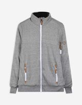 Sweatjacke - Stehkragen - weiß