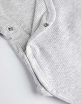 set od body dugih rukava, hlača i &scaron;e&scaron;ira - rebrasti materijal - svetlo-siva