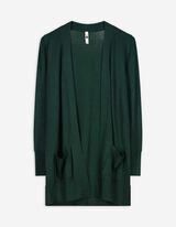 Longcardigan - Aufgesetze Taschen - grün