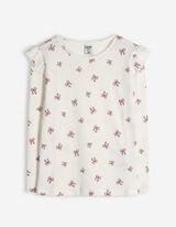 Langarmshirt - Allover-Print - weiß