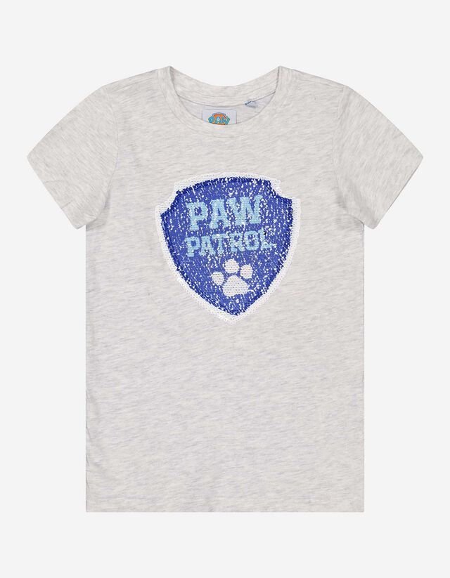 T-shirt - Omkeerbare pailletten - lichtgrijs