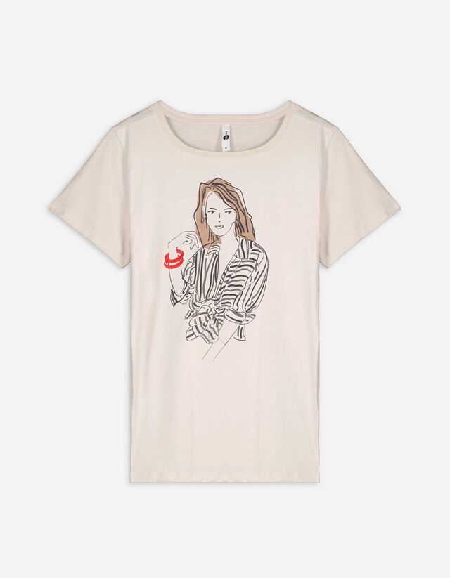 Tricou - Imprimeu - Alb