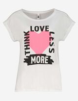 T-shirt - Message imprim&eacute; - blanc