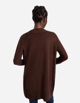 Dlhý kardigán - LENZING™ ECOVERO™ - tmavohneda