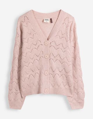 Cardigan - Lochmuster - Rosa