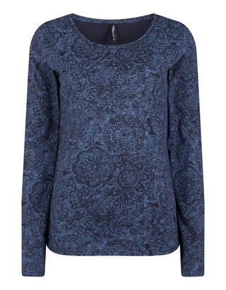 Damen Longsleeve mit Feder-Print