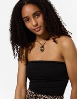 Bandeau-Top - Baumwolle - Schwarz