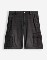 Cargoshorts - black denim - schwarz