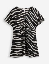 Strandtunika - Zebramuster - schwarz