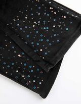 Platėjančios kelnės - Kra&scaron;tas su žvyneliais - juodas