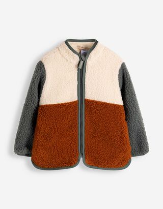 Jacke - Teddyfell - Beige