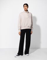 Pullover - Druckknopf - beige