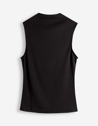 Top - Collo alla coreana - nero