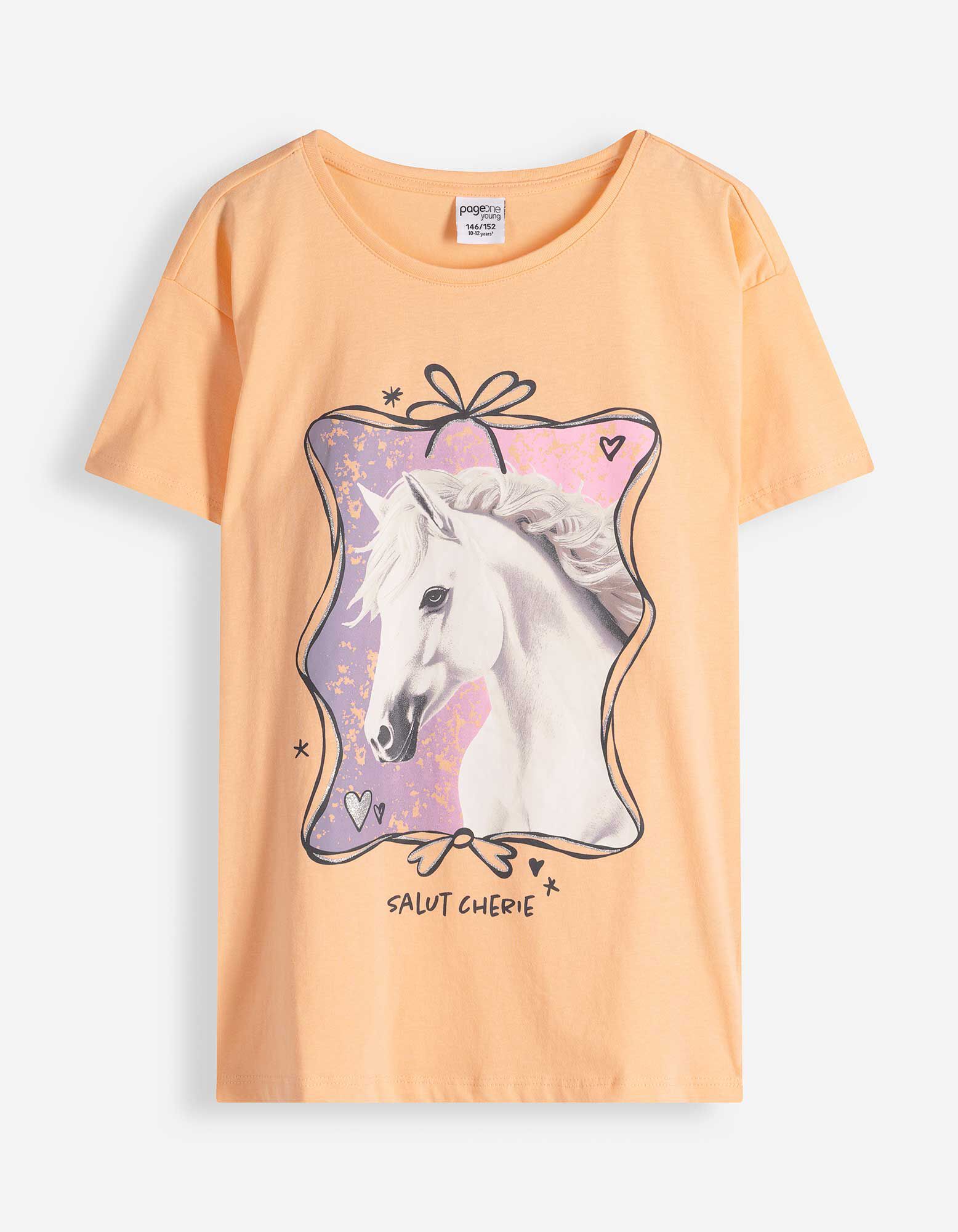 T-Shirt - Glitzerprint - Orange