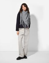 Bandana triangolare - Frange alle estremit&agrave; - grigio