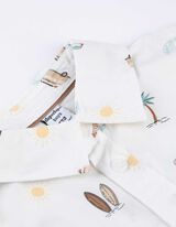 Hemd - Allover-Print - weiß