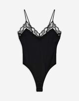 Body - Spitzenbesatz - schwarz