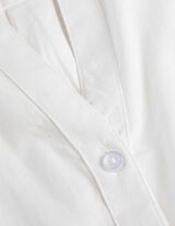 Bluză cu mânecă lungă - Buzunar pentru piept - Alb