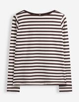Langarmshirt - Streifen - Dunkelbraun