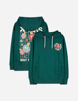 Hoodie - Rückenprint - dunkelgrün