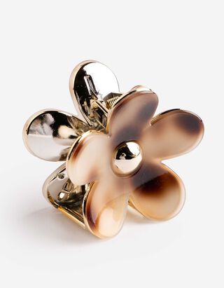 Haarklammer - Metallic-Details - goldfarben