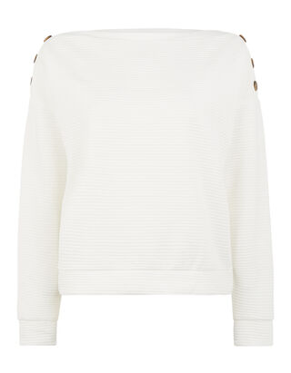 Damen Sweatshirt mit Zierkn&ouml;pfen 