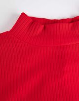 koszulka z długim rękawem - Mockneck - czerwony