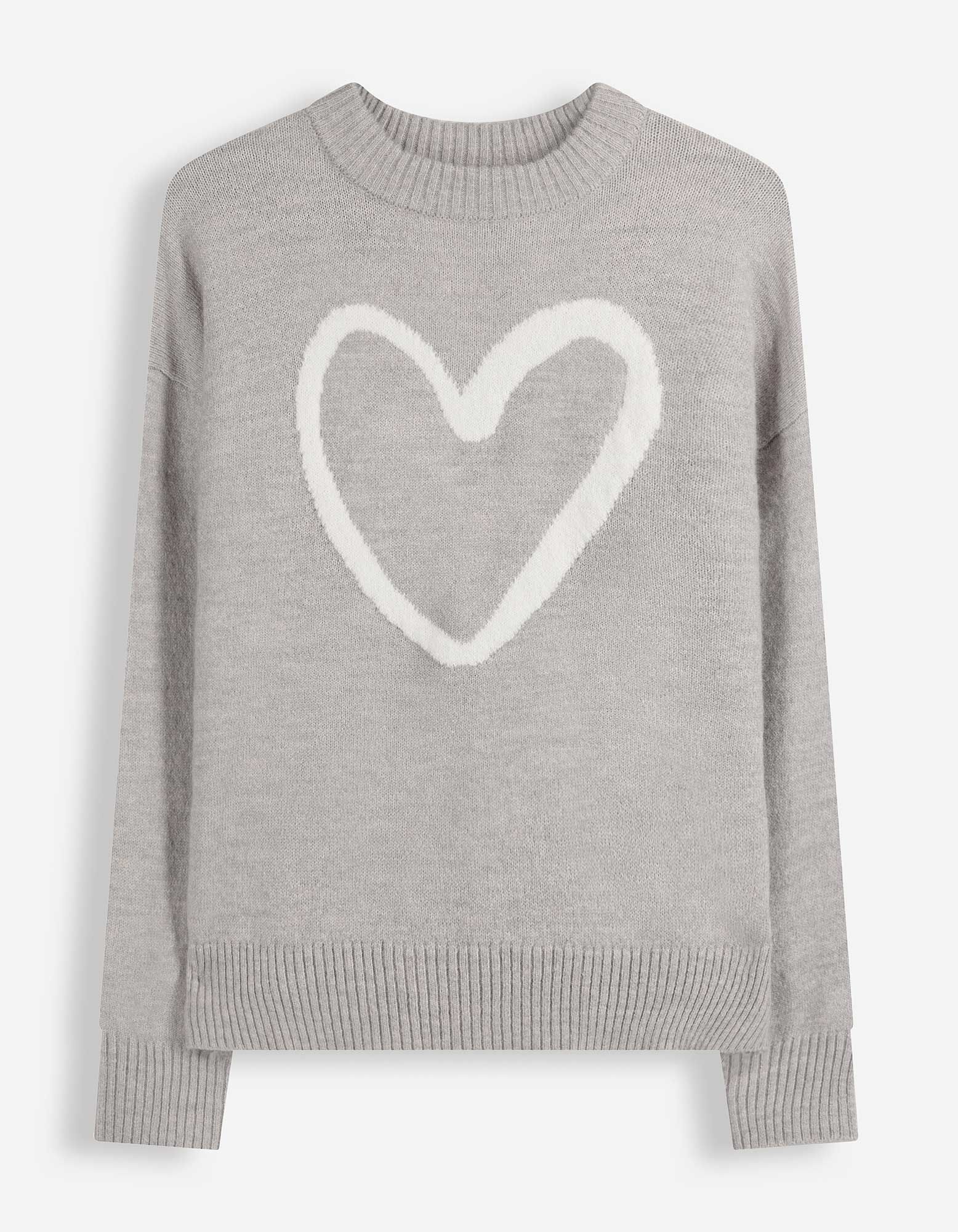 Pullover - Jacquard - Hellgrau