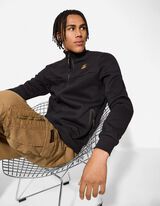 Sweatjacke - Stehkragen - schwarz