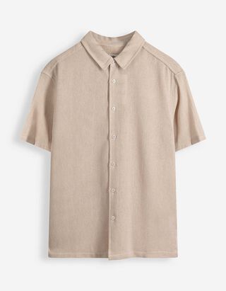 Hemd - einfarbig - beige