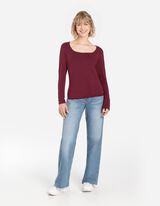 Tričko s dlhými rukávmi - LENZING™ ECOVERO™ - tmavocervena
