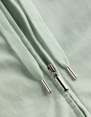 Sweatjacke - Kapuze mit Tunnelzug - t&uuml;rkis