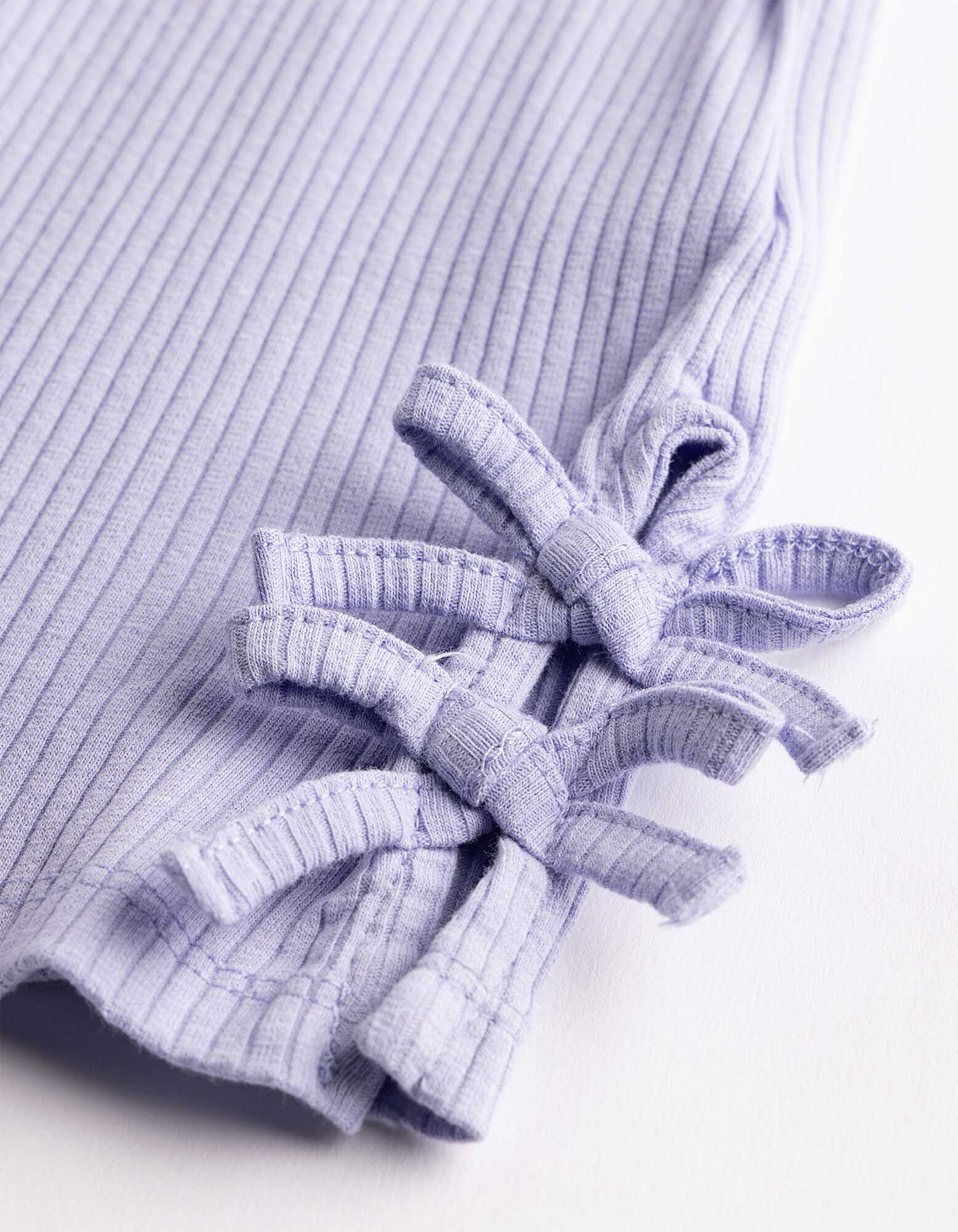 T-shirt - naszyta kokardka - lila