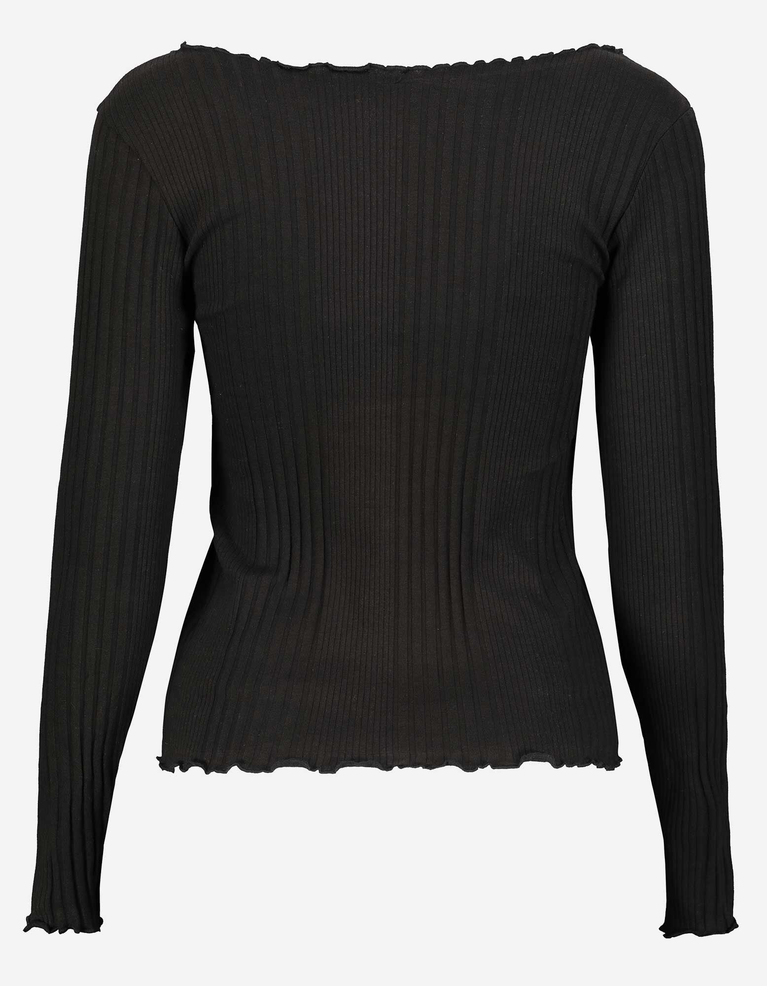 Longsleeve - Geschulpte zoom - zwart