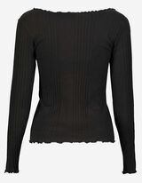 Longsleeve - Geschulpte zoom - zwart