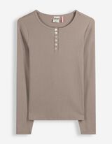 Langarmshirt - Zierkn&ouml;pfe - Grau